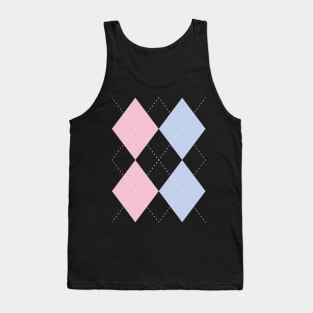 pink + blue argyle Tank Top